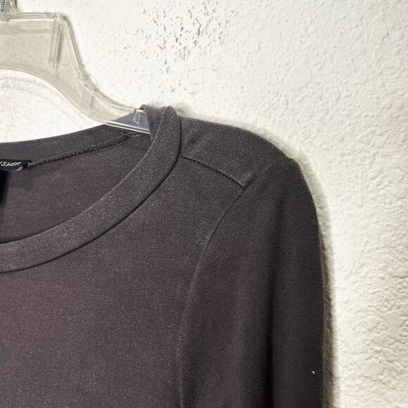 Eileen Fisher Fine Jersey Crew Neck Dress Boxy Long Sleeve Knee Length XS - Picture 3 of 9